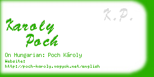 karoly poch business card